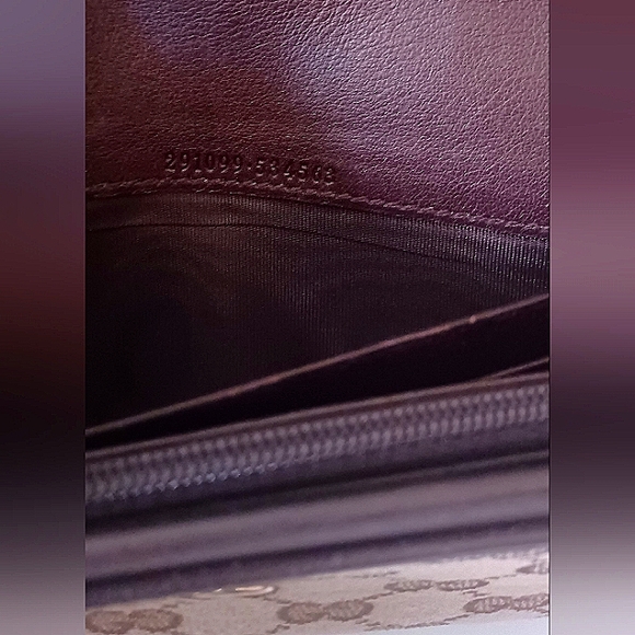 GUCCI GUCCISIMA AUTHENTIC SIGNATURE MONOGRAM CANVAS LEATHER WALLET  EUC - Picture 5 of 16